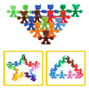 儿童动物宝宝小精灵软体积木小人塑料拼装益智玩具1-3-6岁幼儿园