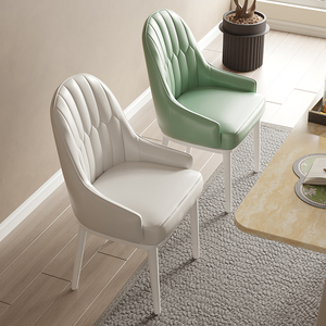 IKEA宜家奶油风餐椅家用舒服久坐餐桌椅子高级感白色菠萝椅凳子
