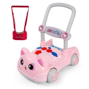 婴儿学步车手推车防侧翻可调速6-18个月宝宝助步车童车玩具带音乐