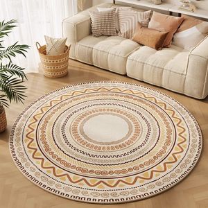 圆形地毯波西米亚风吸水防滑沙发茶几毯家用客厅水晶绒地毯隔凉垫