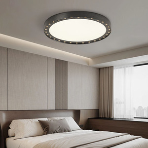 现代简约高级感卧室铝材吸顶灯高端大气书房圆形房间餐厅led灯具