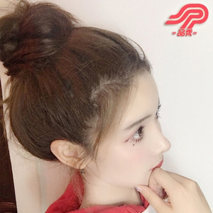 other 见描述 _ 新品品秀假发真发发圈半丸子头发包蓬松花苞头逼真微