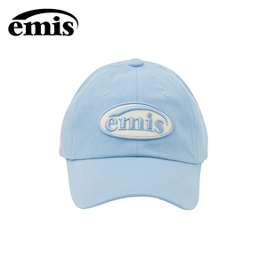 韩国emis帽子金秋天同款软顶男女款同色系彩色棒球帽可乐标天蓝色