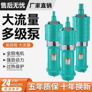 德国进口上海款QD多级潜水泵220V高扬程小老鼠泵大流量人民农田灌