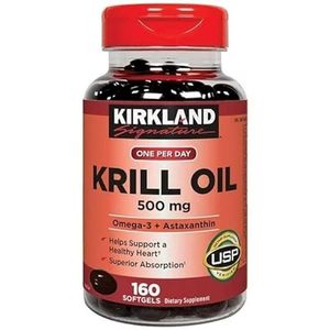 Kir-kland Signature Krill Oil 500 Milligram 160 Softgels