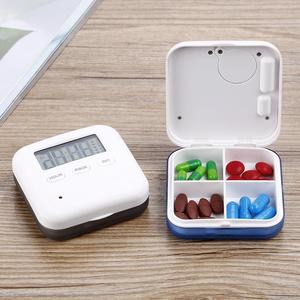 智能吃药提醒器两格小药盒迷你随身便携电子提示定时闹钟装薬盒子