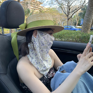韩国GM防晒面罩全脸防紫外线女遮脸面纱遮阳口罩遮脖子透气夏季