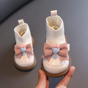 回力鞋2022女宝宝鞋子冬季软底1一3岁短靴子婴儿小皮鞋公主风