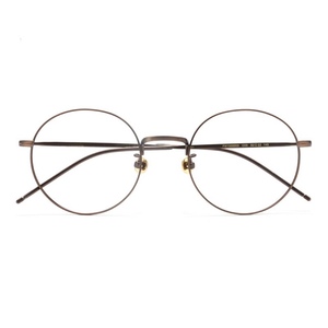复古小圆框眼镜木九十FM1000003超轻黑色古铜色眼镜男女 可配近视