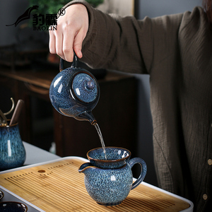 窑变泡茶壶单壶陶瓷家用煮茶器茶水壶茶具分离套装功夫小美人单人