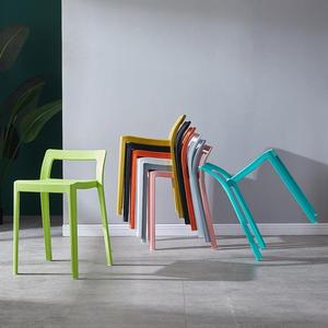 IKEA宜家北欧塑料凳子加厚家用餐桌高板凳现代简约时尚方圆凳椅子