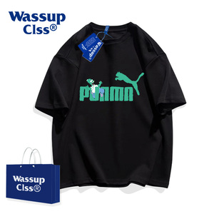 WASSUP短袖t恤男夏季2024新款纯棉潮流宽松青少年学生体恤上衣服