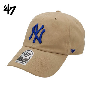 47brand&mlb&美职棒帽子软顶卡其色纽约洋基队立体大标ny棒球帽