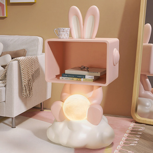 创意儿童房床头柜小型收纳台灯兔子女孩卧室卡通可爱现代简约女童