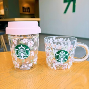 日本星巴克杯子樱花第二弹情人节爱心马克杯随行杯咖啡玻璃杯