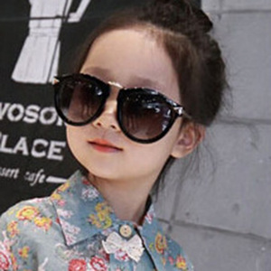 新款韩版箭头儿童太阳镜 时尚复古儿童镜墨镜 圆框太阳眼镜