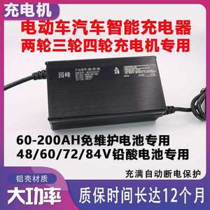 60伏15a电动三四轮车电轿大功率充电器48V10A12安18a72v100ah汽车