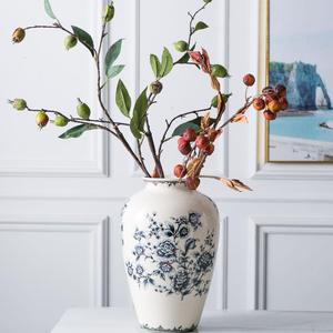 新中式复古陶瓷花瓶工艺礼品创意美式乡村花鸟装饰品客厅花瓶摆件