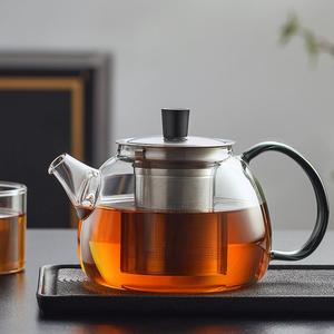 绿珠玻璃茶壶耐高温大容量耐热煮茶壶泡茶家用烧水壶茶具套装单壶