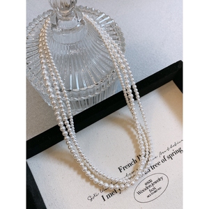 周z大生925纯银超细澳白珍珠项链女气质时尚小米珠锁骨送女友礼物
