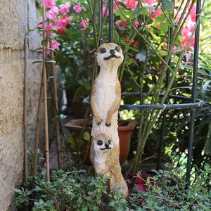户外花园装饰 庭院布置摆件 院子 园艺装饰仿真动物狐獴猫鼬摆件