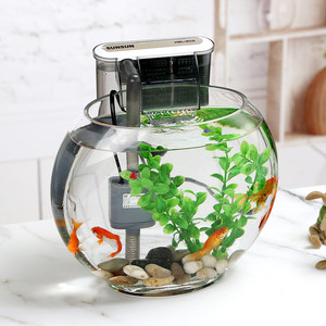 创意加厚一体玻璃扁形小鱼缸热带鱼缸水培花瓶办公室桌面沙画玻璃
