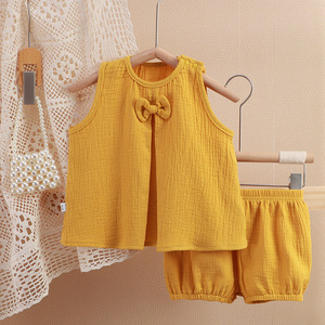 婴儿衣服夏季薄款纯棉短袖6外出服7分体8套装9个月一岁女宝宝夏装