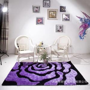 韩国丝地毯厂家地毯直销客厅涤纶玫瑰立体图案南韩丝地毯