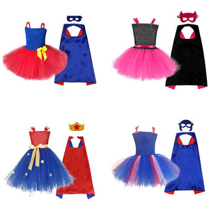 巴­拉巴­拉电脑英雄服装外贸童装欧美女童连衣裙神奇女侠超人清货