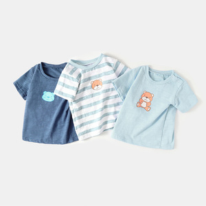 婴儿衣服清货竹节棉男童短袖T恤夏儿童宝宝女12小童1岁2半袖上衣