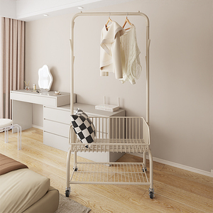 IKEA宜家落地晾衣架家用移动卧室内简易简约挂衣杆隔夜衣宿舍百搭