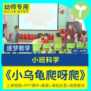 幼儿园教师面试比赛培训优质公开课资料小班科学《小乌龟爬呀爬》