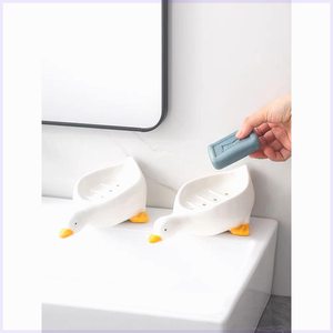 可爱鸭子香皂盒置物架卫生间不积水沥水皂碟托卡通创意塑料肥皂盒
