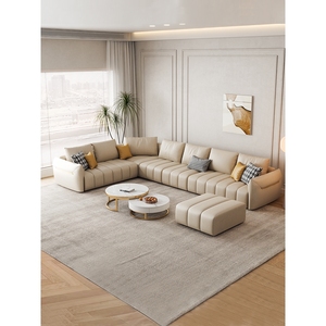 慕斯慕思北欧免洗科技布艺沙发客厅现代轻奢U型转角大户型意式钢