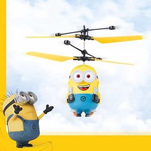 小黄人感应飞机手势遥控会飞直悬浮升耐摔儿童玩具手掌感应飞行器