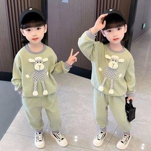 巴拉巴垃女韩系童春季套装2023新款儿童服装洋气网红卫衣女宝宝运