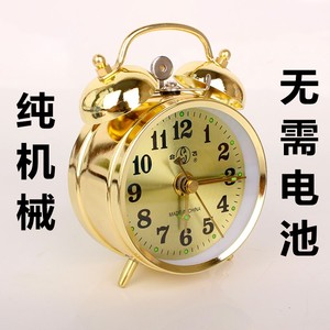 上海老式机械闹钟超大声音马蹄表上发条复古怀旧金属机芯创意闹钟