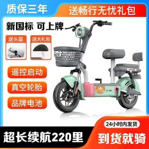 爱玛全新【2024新款】可上牌电动自行车电瓶车国标48V锂电池女士