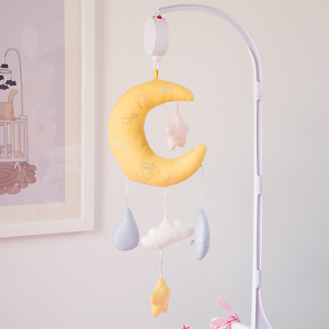 北欧风格婴儿床铃音乐旋转布艺摇铃0-3个月新生儿玩具宝宝用品