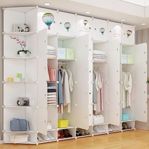 简易衣柜家用卧室家具组装成人推拉门收纳柜子塑料挂衣服多功能柜