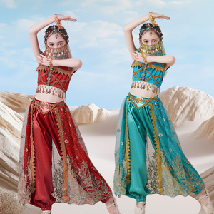 印度舞蹈表演服少数民族六一幼儿园演出服新疆异域风情茉莉公主裙
