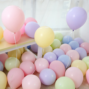 马卡龙颜色氦氮气气球飘空拱门结婚房生日装饰地推亚光粉蓝色套装