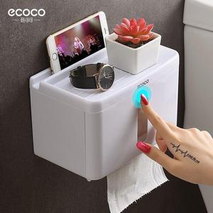 (ecoco)卫生纸置物架卫生间厕所纸巾盒免打孔创意抽纸盒