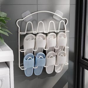 浴室洗手间挂壁式免打孔晾鞋架室内收纳神器简易入户多功能拖鞋架