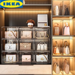 宜家IKEA包包收纳神器家用衣柜防尘整理置物架奢侈品存放透明