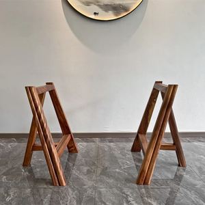 原木桌腿支架实木茶餐茶桌餐桌腿家用简约大板台花黄架子桌脚架