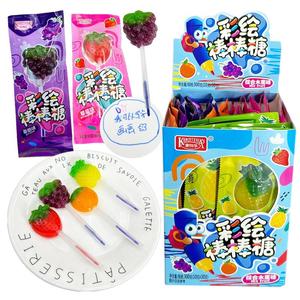 送儿童创意diy 混合水果味造型可以写字画画的棒棒糖奖励小孩糖果