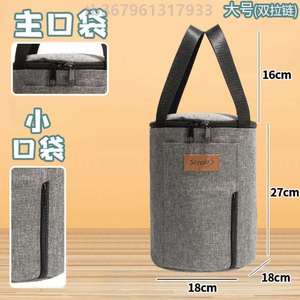 袋包包保冷铝箔手提袋便当大容量日式饭盒圆形圆桶防水保温桶加厚
