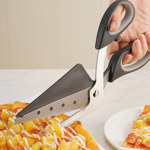 不锈钢披萨铲剪二合一 pizza剪刀烘培工具可拆卸多功能厨房剪