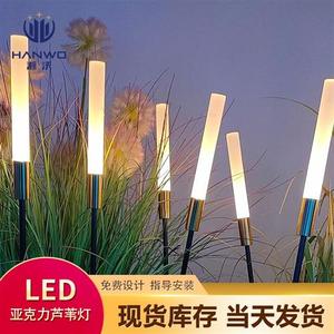 LED亚克力芦苇灯户外公园磨砂气泡棒防雨地插灯太阳能DMX512外控